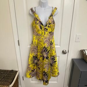 NWT - TOPSHOP - Lime Floral Jacquard Midi Sleeveless Dress Sz 8